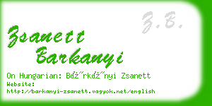 zsanett barkanyi business card